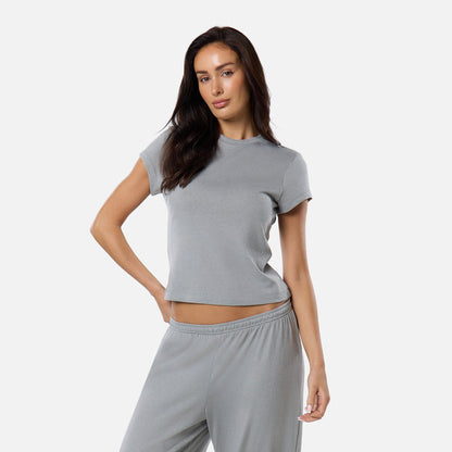 Slub Knit Top | Grey