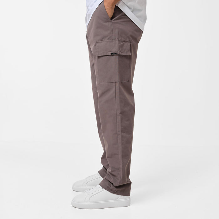 Smart Open Hem Utility Trouser | Brown