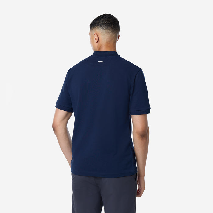 Smart Pique Open Collar Polo | Navy