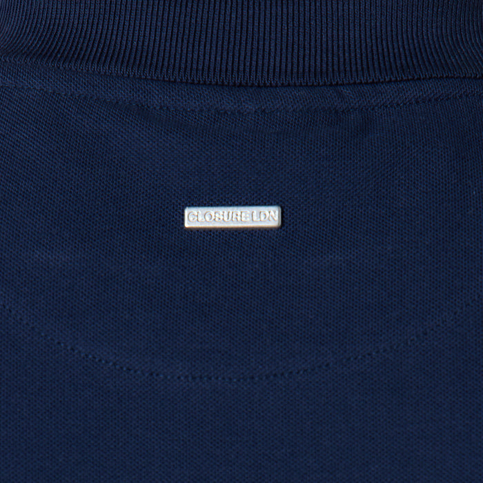 Smart Pique Open Collar Polo | Navy