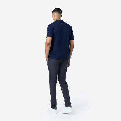 Smart Pique Open Collar Polo | Navy