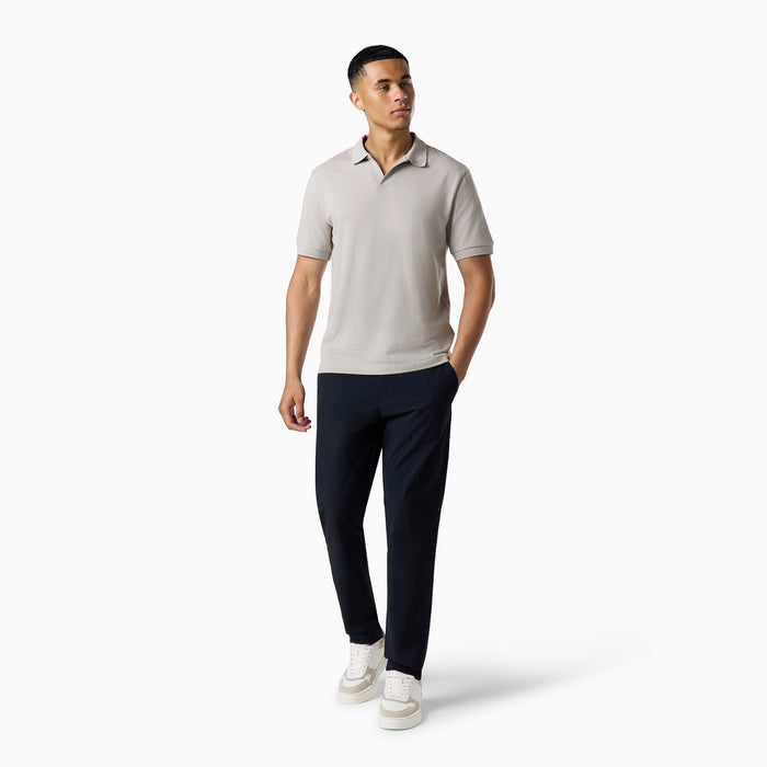 Smart Pique Open Collar Polo | Stone