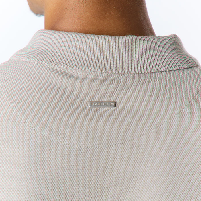 Smart Pique Open Collar Polo | Stone