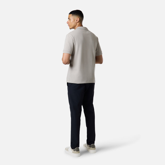 Smart Pique Open Collar Polo | Stone