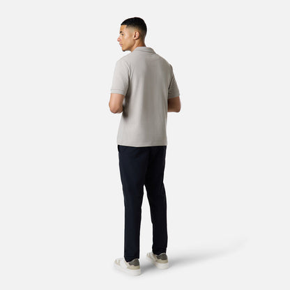 Smart Pique Open Collar Polo | Stone