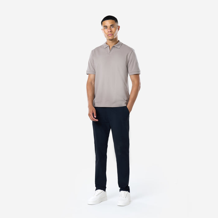 Smart Pique Open Collar Polo | Taupe