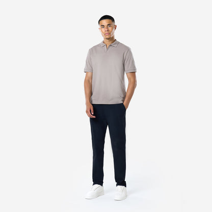 Smart Pique Open Collar Polo | Taupe