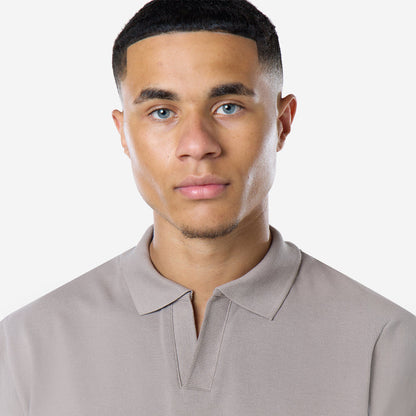 Smart Pique Open Collar Polo | Taupe