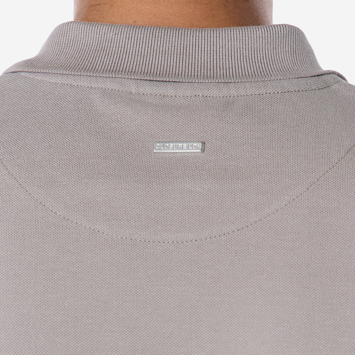 Smart Pique Open Collar Polo | Taupe