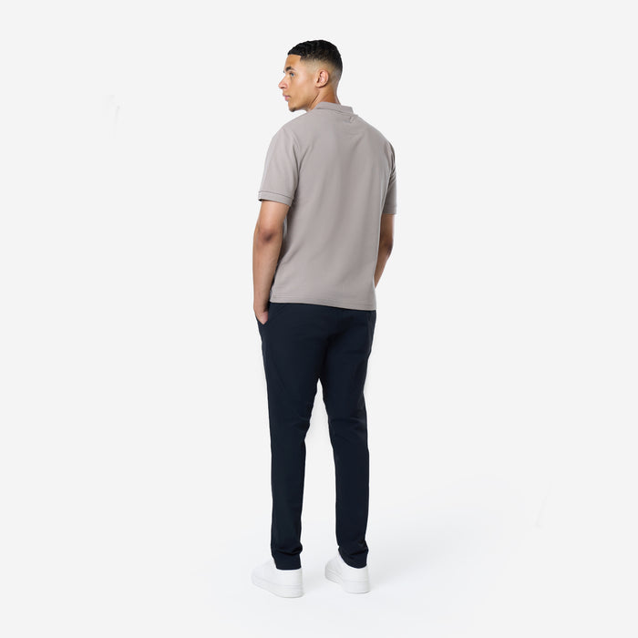 Smart Pique Open Collar Polo | Taupe