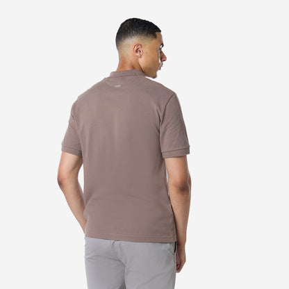 Smart Pique Open Collar Polo | Warm Brown