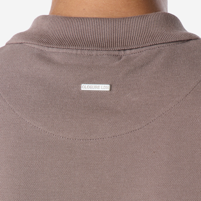 Smart Pique Open Collar Polo | Warm Brown