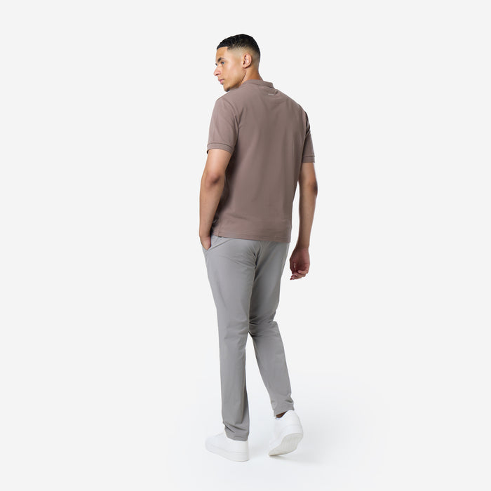 Smart Pique Open Collar Polo | Warm Brown