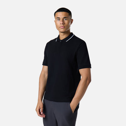 Smart Tipped Pique Polo | Black