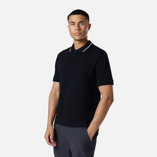 Smart Tipped Pique Polo | Black