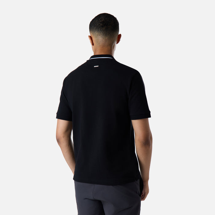 Smart Tipped Pique Polo | Black
