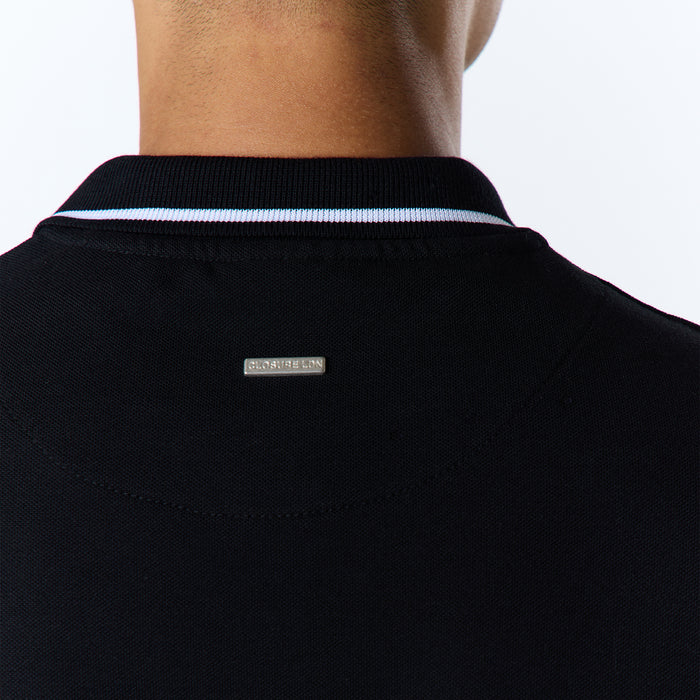 Smart Tipped Pique Polo | Black