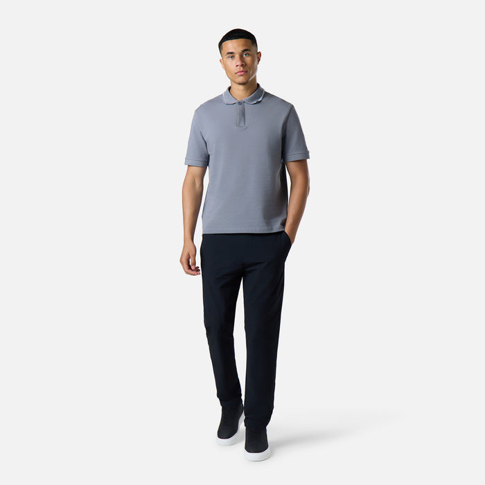 Smart Tipped Pique Polo | Mid Grey