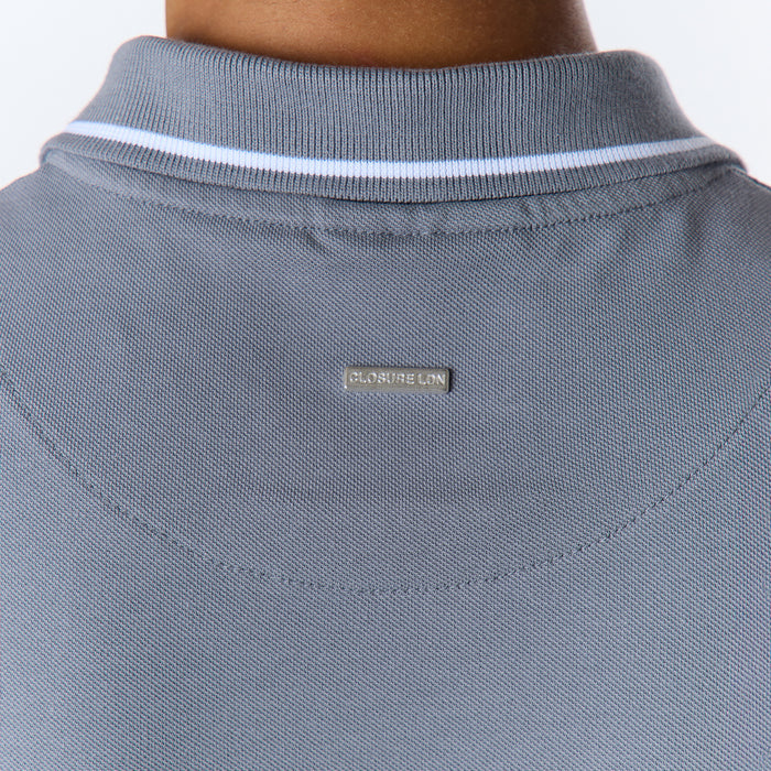 Smart Tipped Pique Polo | Mid Grey