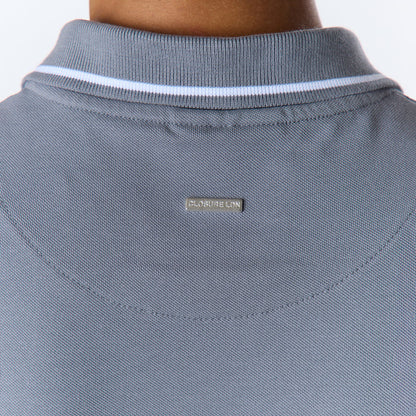 Smart Tipped Pique Polo | Mid Grey