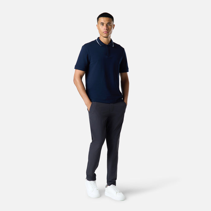 Smart Tipped Pique Polo | Navy