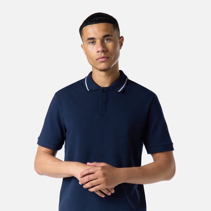 Smart Tipped Pique Polo | Navy