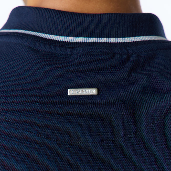 Smart Tipped Pique Polo | Navy