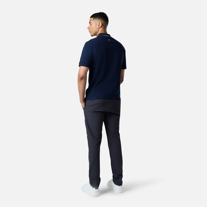 Smart Tipped Pique Polo | Navy