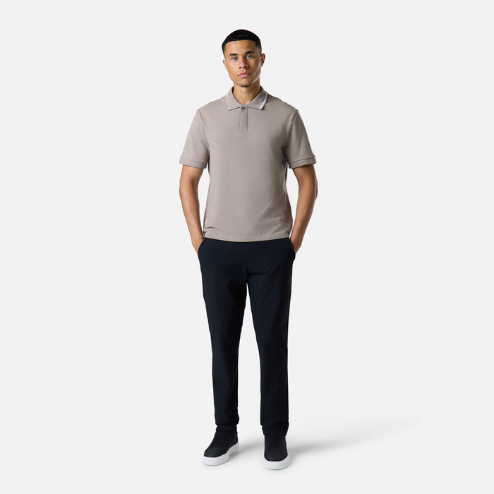 Smart Tipped Pique Polo | Taupe