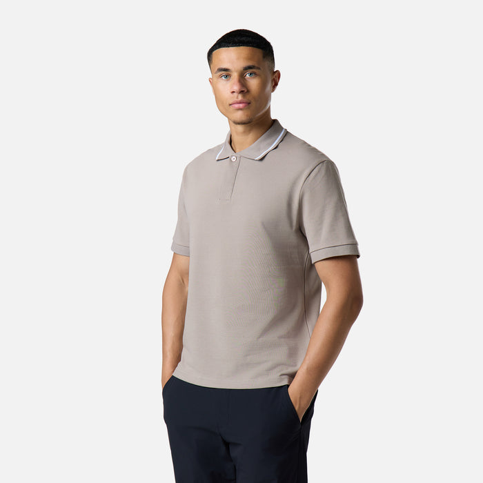 Smart Tipped Pique Polo | Taupe