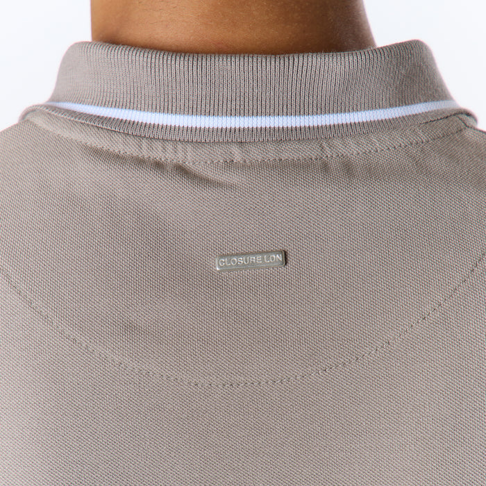 Smart Tipped Pique Polo | Taupe