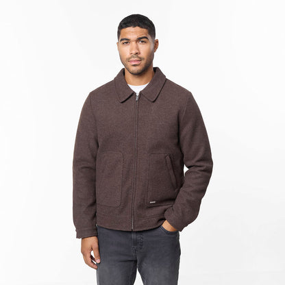 Smart Zip Faux Wool Jacket | Brown