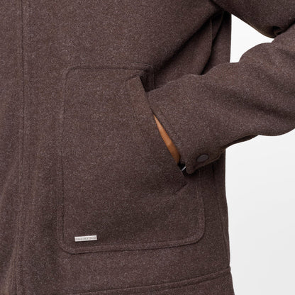 Smart Zip Faux Wool Jacket | Brown