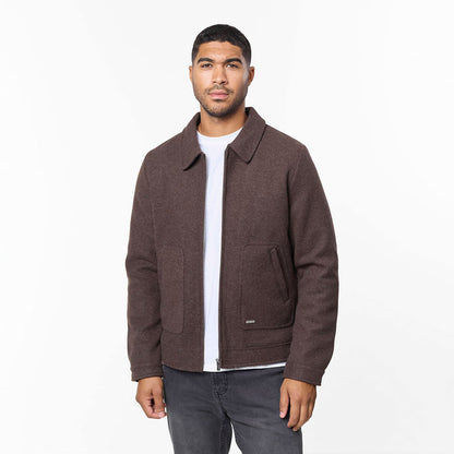 Smart Zip Faux Wool Jacket | Brown