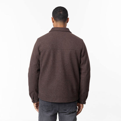 Smart Zip Faux Wool Jacket | Brown
