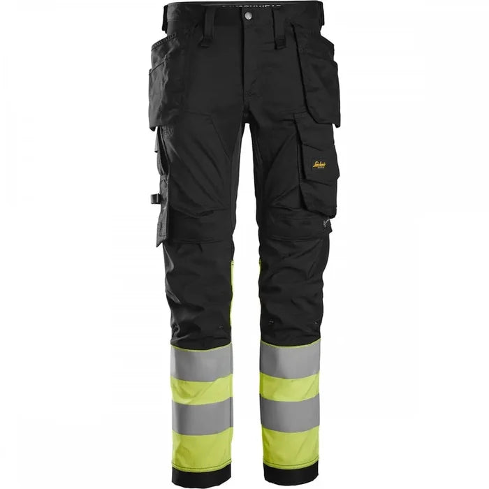 Snickers 6234 hi viz stretch trousers black/yellow size 48