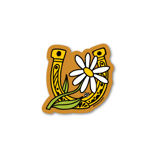 Solid Gold Horseshoe Sticker