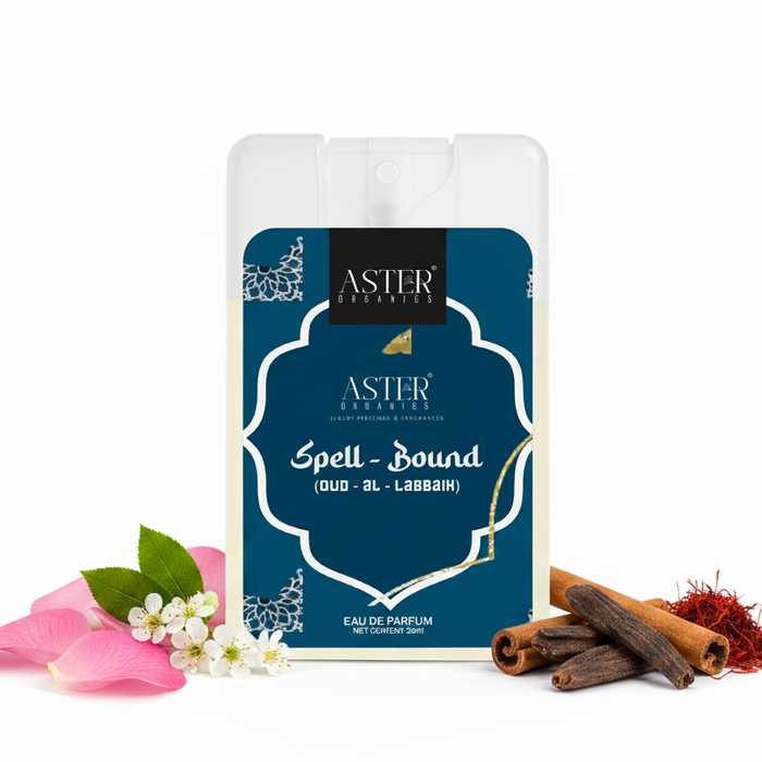 Spellbound Oud 20ml pocket perfume bottle with a dark, luxurious label.