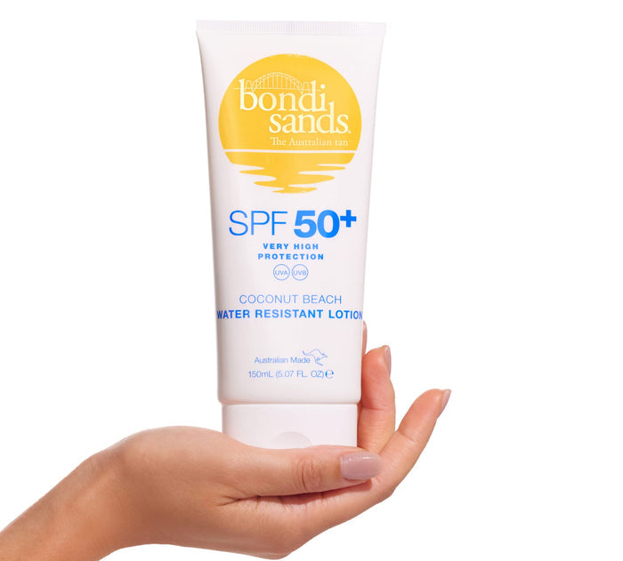 SPF 50+ Body Sunscreen Lotion Coconut Beach Scent