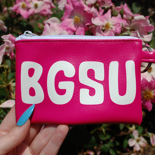 Spirit BGSU Pink Satin Finish Vegan Leather ID Case