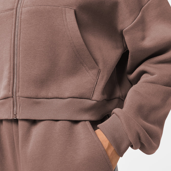 Stacked Crop Tracksuit | Mocha