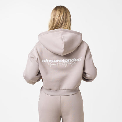Stacked Crop Tracksuit | Taupe