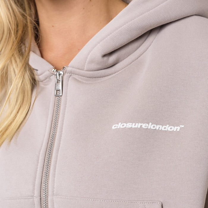 Stacked Crop Tracksuit | Taupe