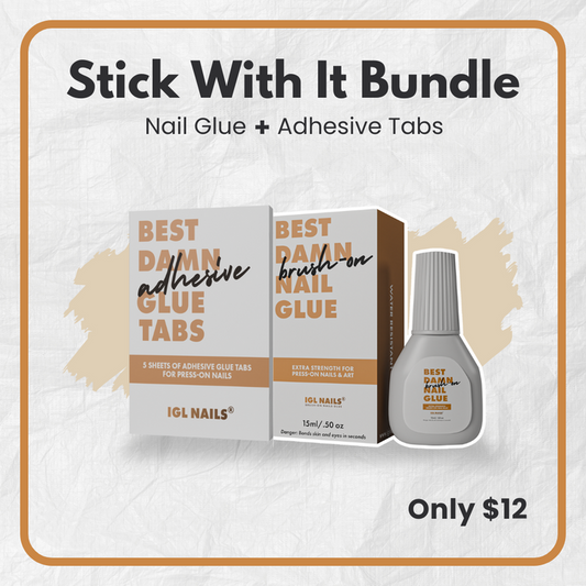 Stick With It Bundle | Brush-On Nail Glue + Adhesive Tabs