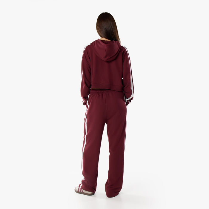 Stripe Open Hem Pant | Burgundy