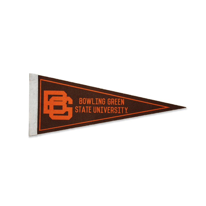 Sublimated 6x15 Felt Pennant, Brown Interlocking BG