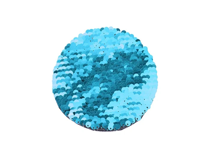 Sublimation φ10 Flip Sequins Adhesive (Round, Light Blue W/ White)
