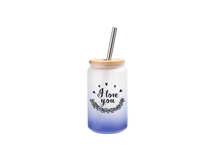 Sublimation Blanks 13oz/400ml Glass Mug Gradient Dark Blue