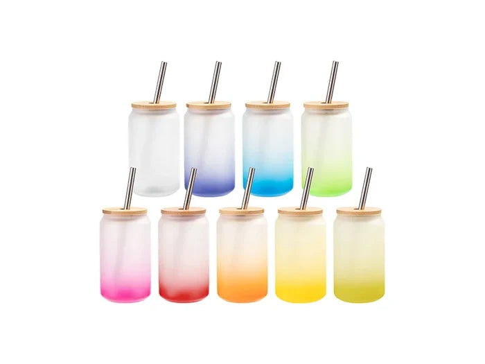 Sublimation Blanks 13oz/400ml Glass Mug Gradient Dark Blue