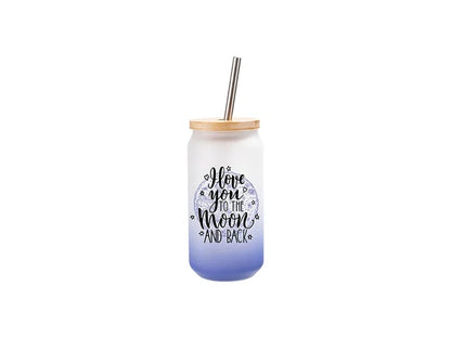 Sublimation Blanks 18oz/550ml Glass Mug Gradient Dark Blue